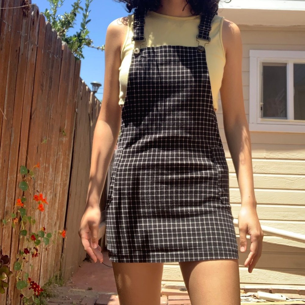 SOLD Plaid Overall Dress